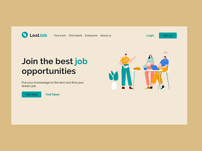 LeatJob Web branding design illustration job application job listing jobs ui uidesign ux uxdesign web website work workspace