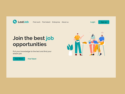 LeatJob Web branding design illustration job application job listing jobs ui uidesign ux uxdesign web website work workspace