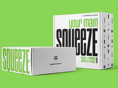 Squeeze Packaging box brand identity branding design flat font foodie graphic design icon juice logo packaging packaging design type