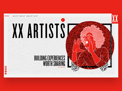 XX Artists Website Design branding design color design font graphic design red type ui ux web web design website website design website development