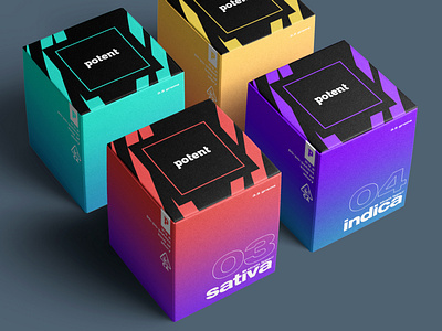 Potent Cannabis Packaging box brand identity branding design cannabis cannabis branding cannabis design cannabis packaging colors design graphic design icon packaging packaging design vector