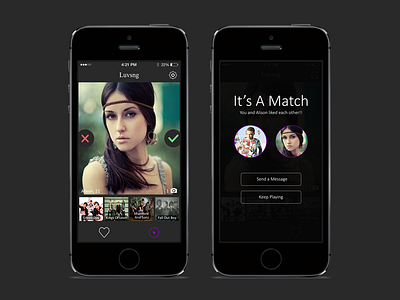 Luvsng Dating App clean flat ios iphone minimal social ui