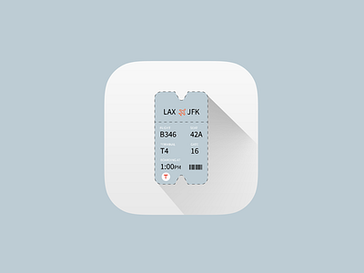 Ticket Icon clean flat icon ios iphone minimal