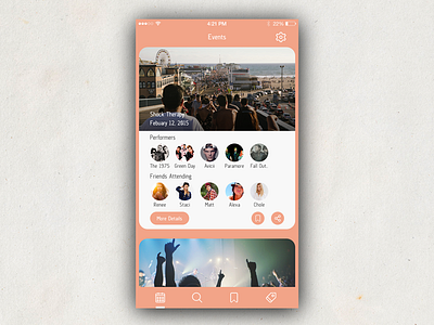 Events App clean flat ios iphone minimal neat ui