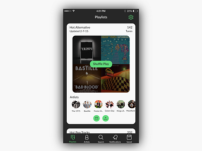 Music Streaming App clean flat ios iphone minimal neat ui