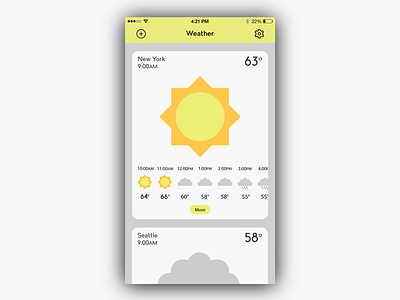 Weather App Card Interface 