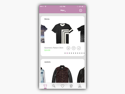 Shopping App clean flat ios iphone minimal neat ui