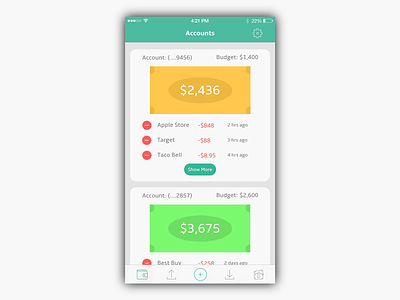 Finance App clean finance flat ios iphone minimal neat ui