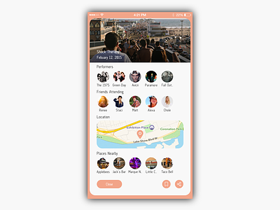 Events App Event Details Screen clean flat ios iphone minimal neat ui