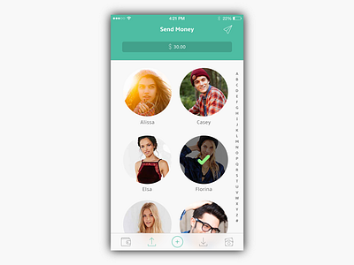 Finance App Send Money Tab 