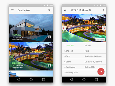 Real Estate App Android android clean material design minimal neat