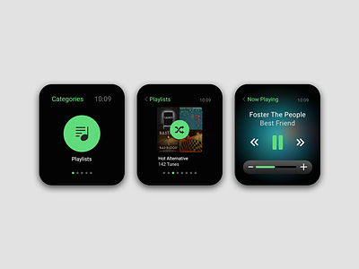 Music Streaming Apple Watch App apple watch clean flat minimal