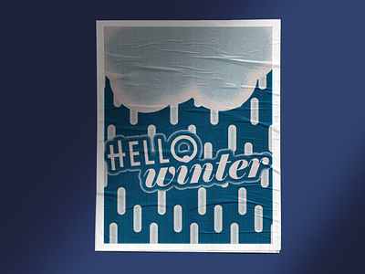 Poster | Hello winter blue color daily design flyer graphic design guatemala illustration illustrator poster practice project vector winter