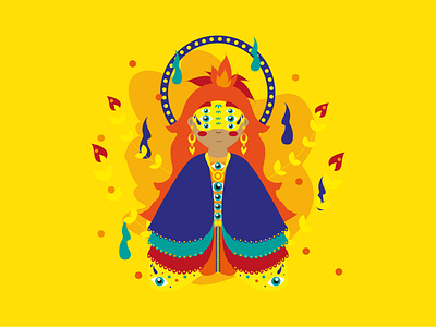 Illustration color design fire girl graphic design guatemala illustration illustrator ilustracion inspired style vector