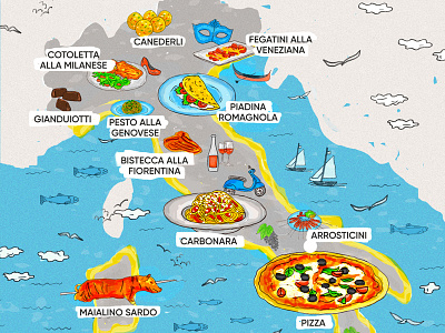 Food Map Illustration