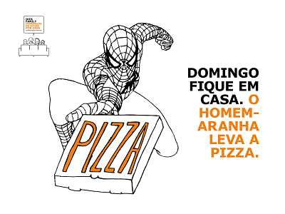 Spiderman brings the pizza brand design illustration