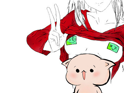 Girl and Pig cartoon girl painttoolsai pig sexual