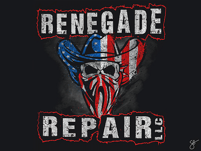 Renegade Repair LLC apparel graphics branding design illustration illustrator logo logo design photoshop screen print separation vector