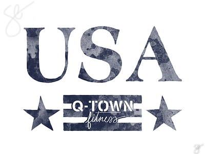 Q-Town Fitness - 4th of July apparel graphics design illustration illustrator photoshop screen print separation vector