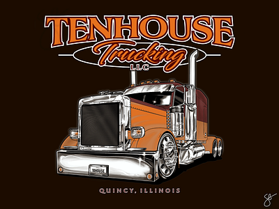 Tenhouse Trucking LLC apparel graphics design illustration illustrator photoshop screen print separation vector