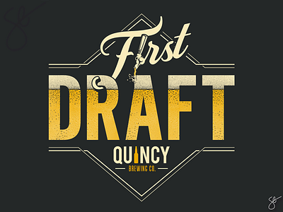 Quincy Brewing Company - First Draft apparel graphics design illustration illustrator logo logo design photoshop screen print separation vector