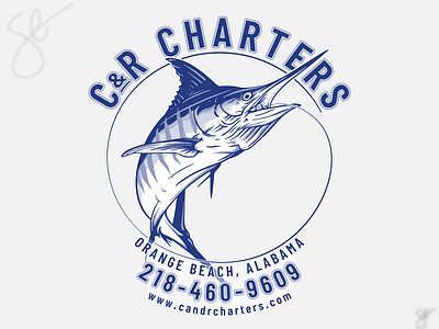 C & R Charters apparel graphics design illustration illustrator logo logo design screen print vector