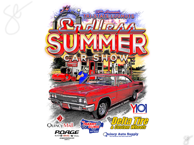 Tri-State Lugnuts - Endless Summer Car Show apparel graphics design illustration illustrator photoshop screen print separation vector