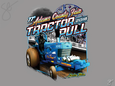 Adams County Fair - Tractor Pull apparel graphics design illustration illustrator photoshop screen print separation vector