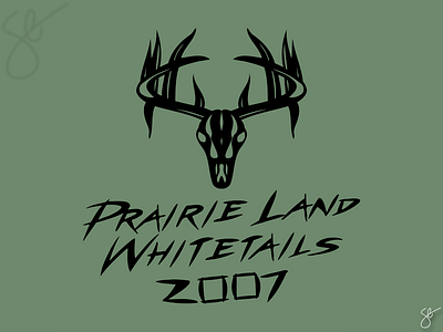 Prairie Land Whitetails apparel graphics design illustration illustrator logo logo design screen print vector