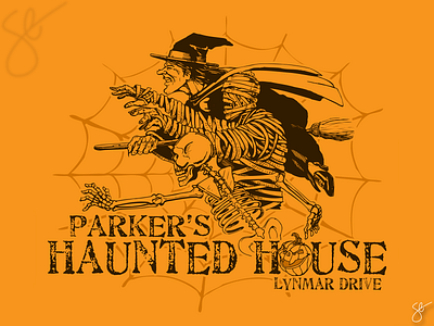 Parker’s Haunted House apparel graphics design illustration illustrator screen print vector