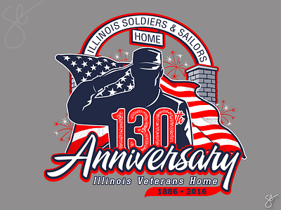 Illinois Soldiers & Sailors Home - 130th Anniversary apparel graphics branding design illustration illustrator logo logo design photoshop screen print separation vector