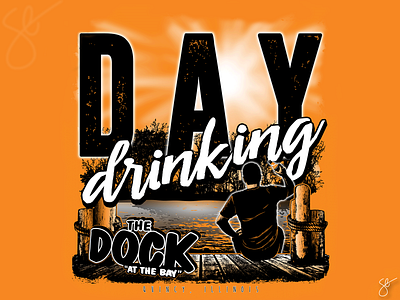 The Dock - Day Drinking apparel graphics design illustration illustrator photoshop portrait illustration procreate screen print separation vector