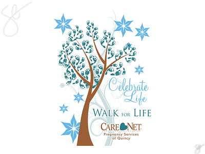 Care Net - Walk for Life apparel graphics design illustration illustrator poster art procreate screen print separation vector