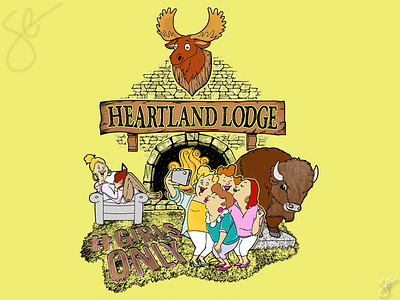 Heartland Lodge - Girls Weekend apparel graphics design illustration illustrator photoshop procreate screen print separation vector
