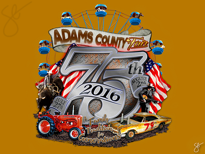 Adams County Fair apparel graphics design illustration illustrator photoshop poster art procreate screen print separation vector