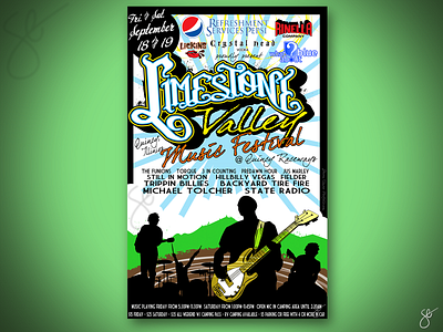 Limestone Valley Music Festival design illustration illustrator photoshop poster art poster design screen print separation vector