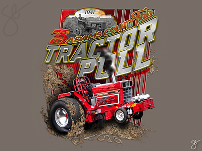 Adams County Fair Tractor Pull apparel graphics design illustration illustrator photoshop poster art procreate screen print separation vector