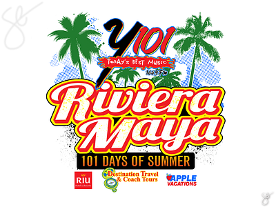 Y101 - 101 Days of Summer Riviera Maya apparel graphics design illustration illustrator logo screen print separation vector