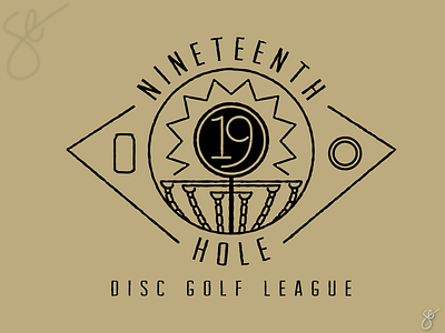 Nineteenth Hole Disc Golf League apparel graphics design illustration illustrator logo procreate screen print typography vector
