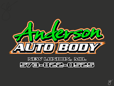 Anderson Auto Body apparel graphics branding design illustration illustrator logo procreate screen print separation vector