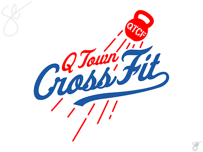 Q Town CrossFit - Script Blast Logo apparel graphics branding design illustrator logo procreate screen print typography vector