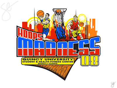 Hoops Madness Basketball Tournament apparel graphics design illustration illustrator photoshop procreate screen print separation vector