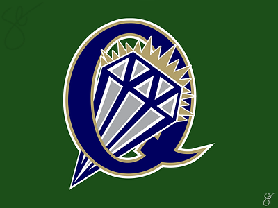 Quincy Gems Baseball apparel graphics branding design illustration illustrator logo logo design screen print separation vector