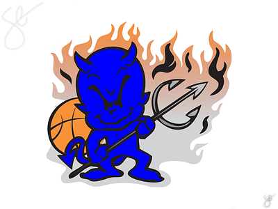 Quincy Little Devil Basketball apparel graphics branding design illustration illustrator logo procreate screen print vector