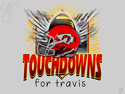 Touchdowns For Travis apparel graphics design illustration illustrator photoshop poster art procreate screen print separation vector