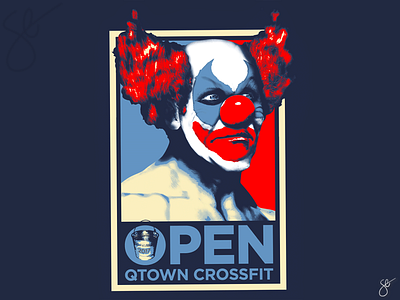 Q Town CrossFit Open apparel graphics design illustration illustrator photoshop portrait illustration poster art procreate screen print separation vector