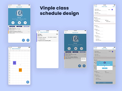 Vinple Class Schedule app flat minimal ui ux