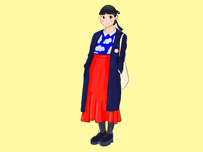 Long skirt character design illustration procreate art