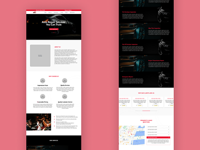 An Auto Repair Service Website auto auto repair service automobile autorepair car car landing page cars cool website dark theme design landing page modern modern website premium racing car ui ux web