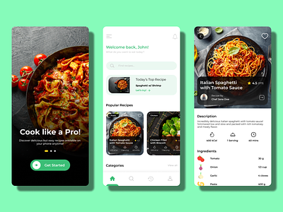 A Recipe App app application cook cook book cooking design food food app foodie foodpanda grab healthy mobile order ordering system premium recipe ui ux